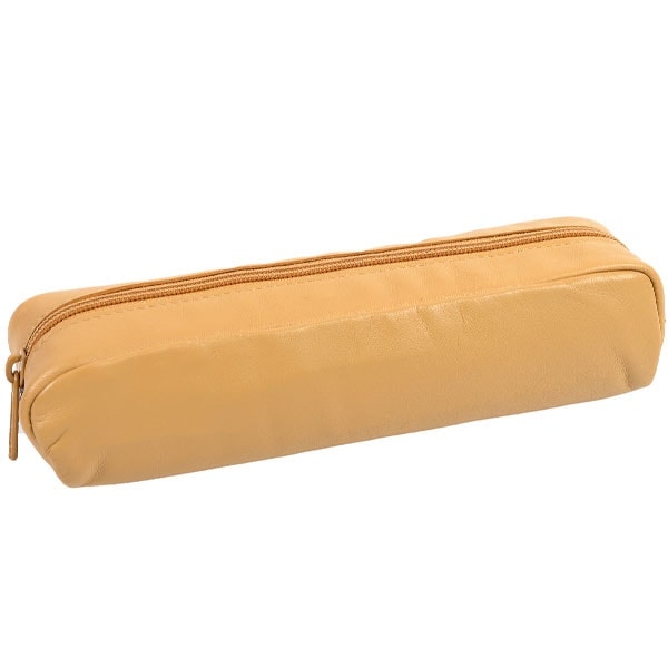 QUO VADIS - ETUI CRAYON RECT CUIR MOUTON - NATUREL