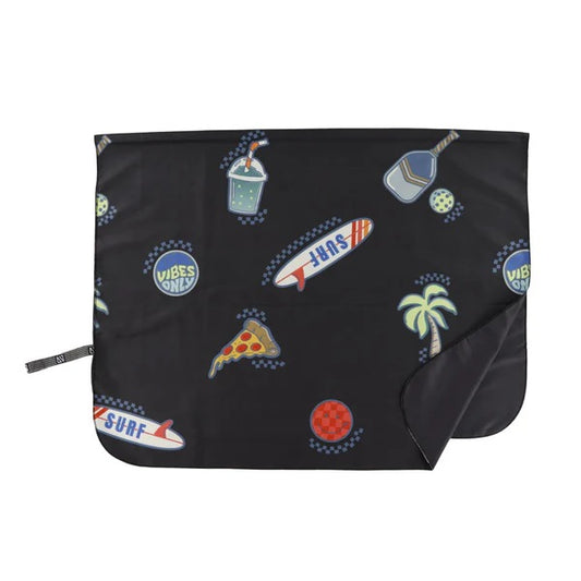 SERVIETTE MICROFIBRE - SURF NOIR