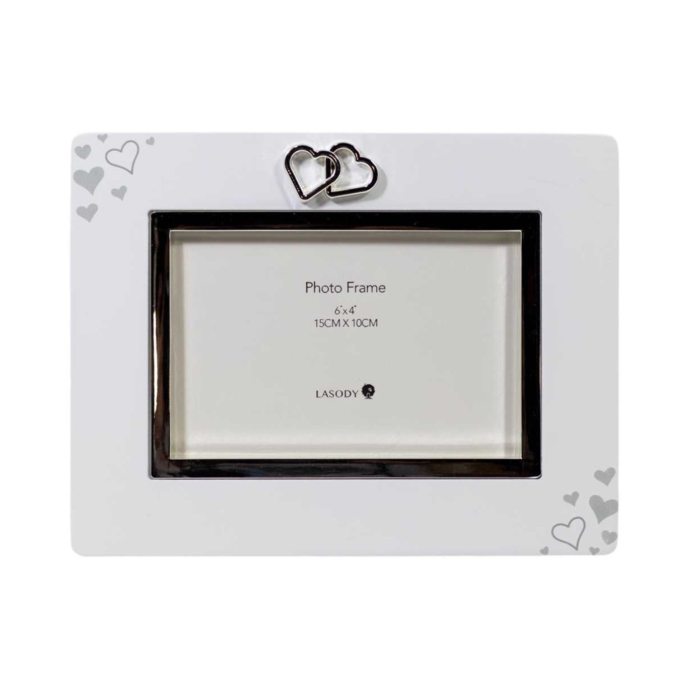 CADRE PHOTO 4 X 6" DOUBLE COEUR BLANC