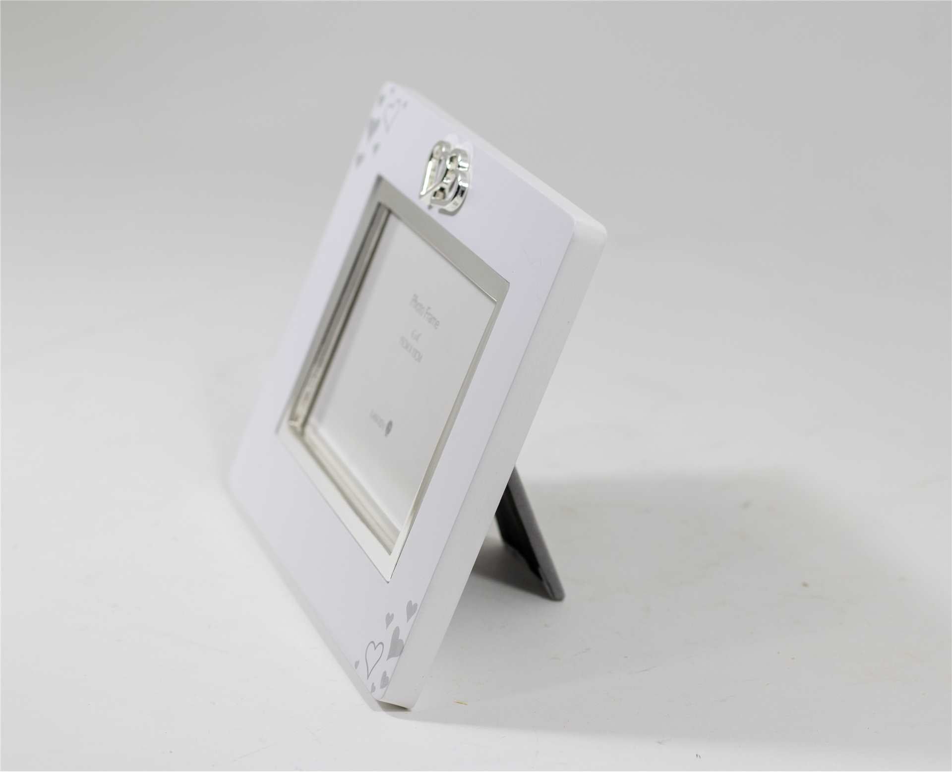 CADRE PHOTO 4 X 6" DOUBLE COEUR BLANC
