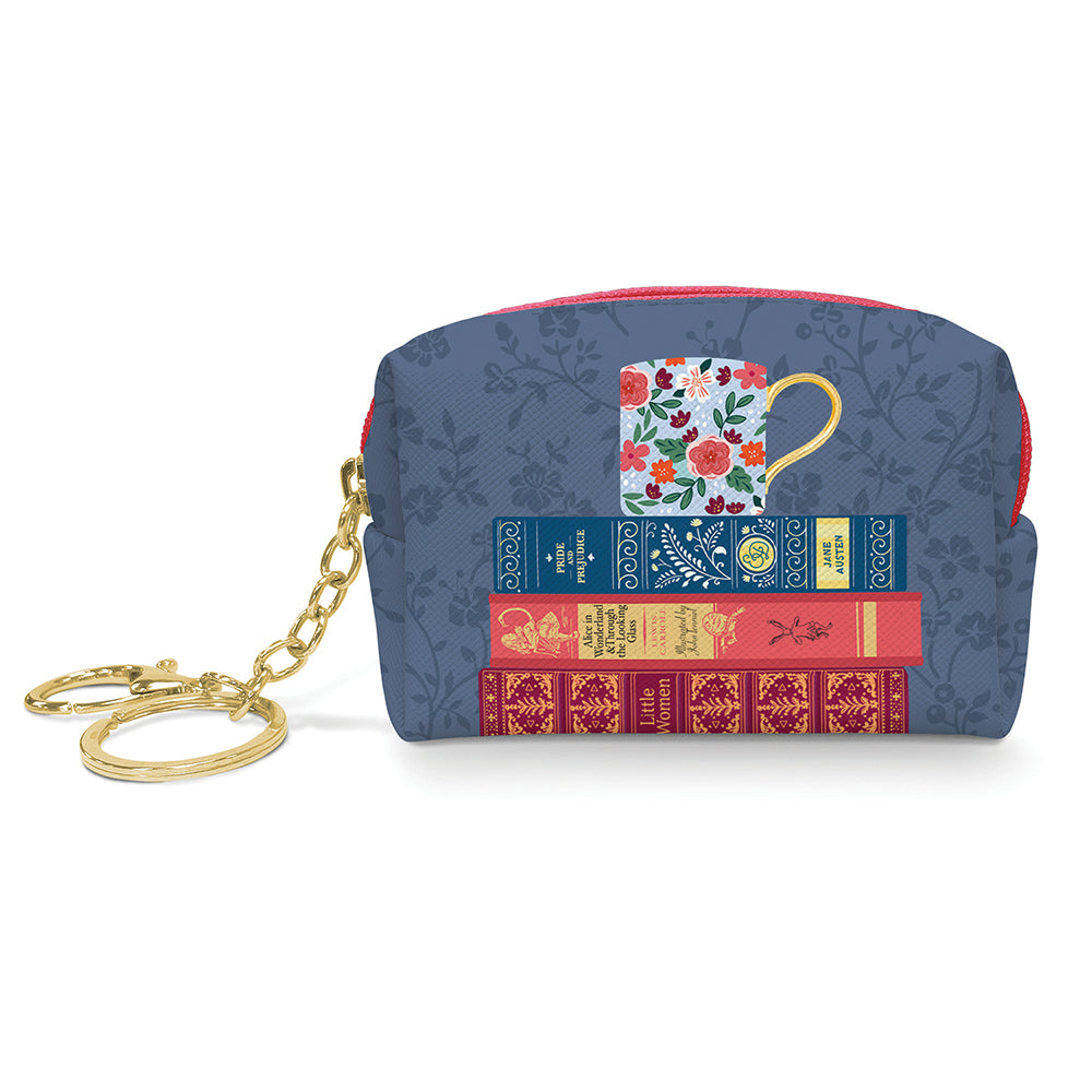 Pochette porte-clés - Tasse sur livres