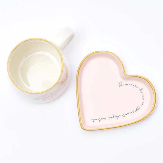 C LACROIX - ENS TASSE ET ASSIETTE COEUR 2PCS