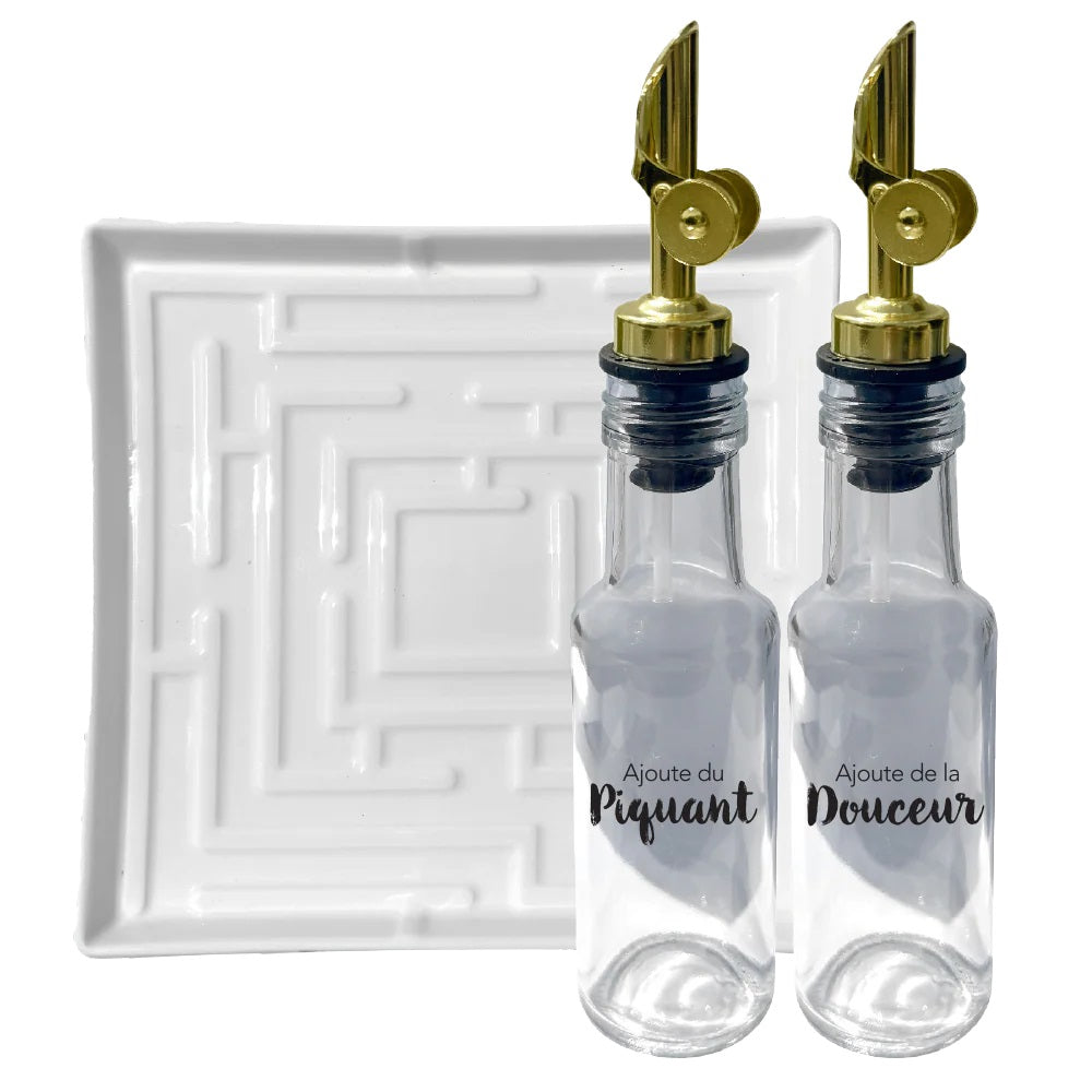 ENS HUILE-VINAIGRE & ASSIETTE 