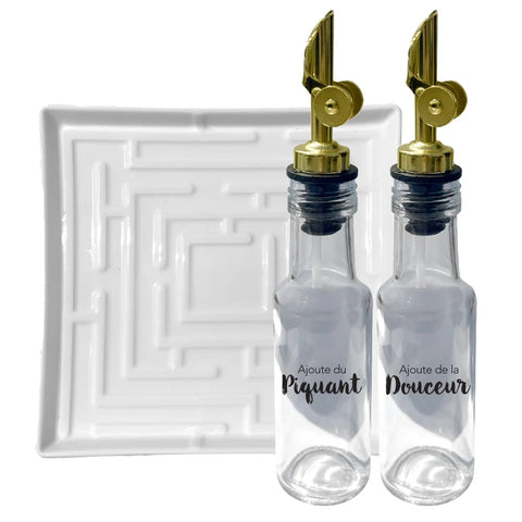 ENS HUILE-VINAIGRE & ASSIETTE 