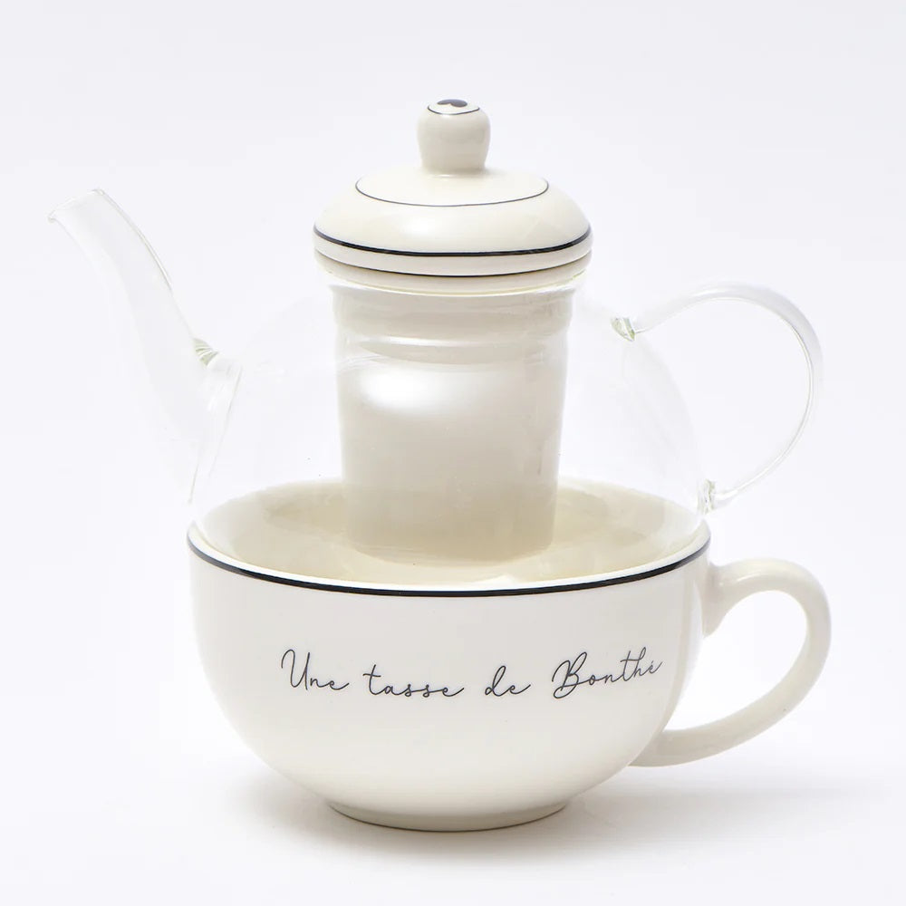 ENS TASSE ET THEIERE - BONTHE 2PCS BLANC