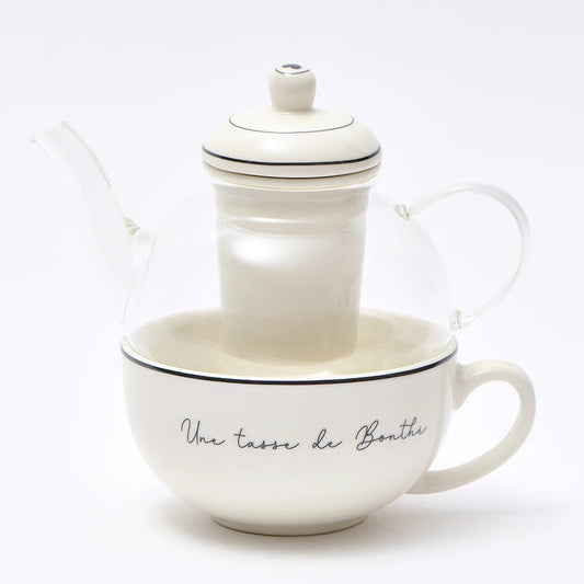 ENS TASSE ET THEIERE - BONTHE 2PCS BLANC