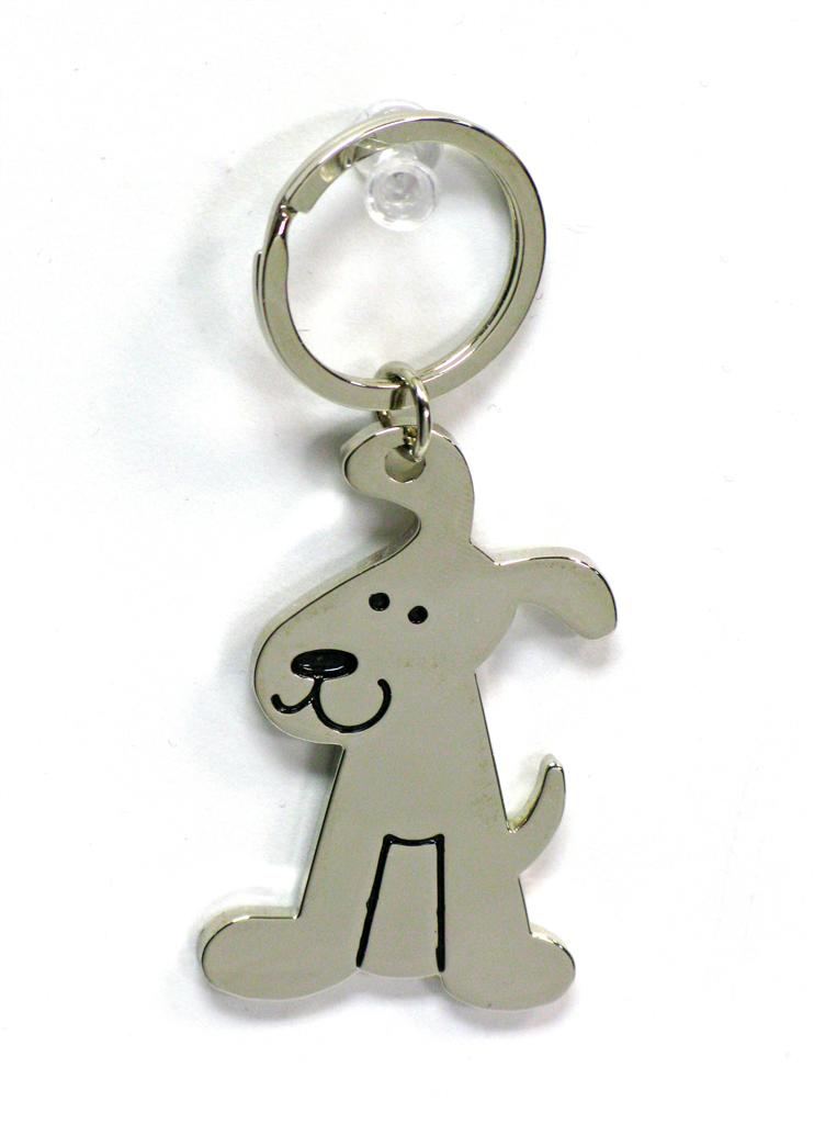 PORTE-CLE "FORME CHIEN" ARGENT