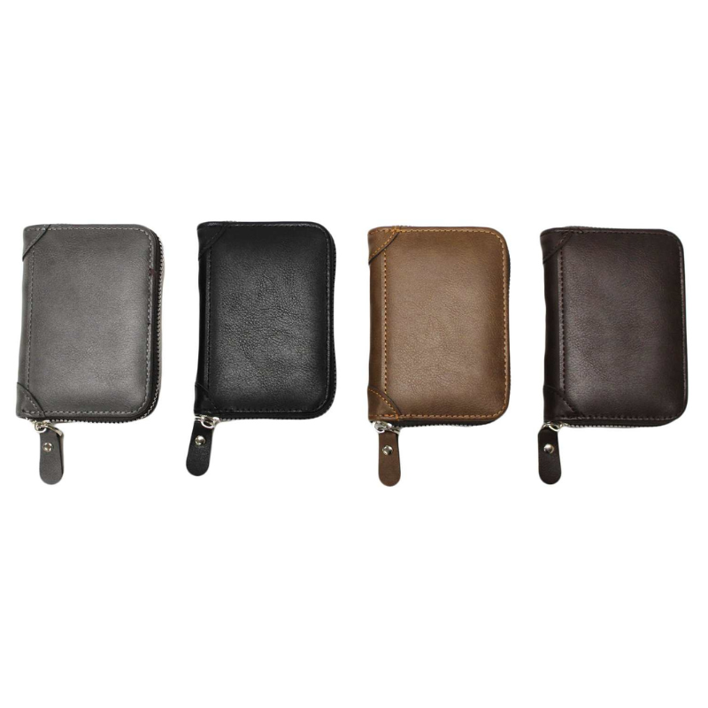 PORTE-CARTES "RFID" FERMETURE ECLAIR ASST 4CHOIX