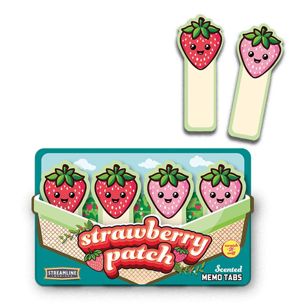 MARQUE-PAGES ADHESIF - FRAISE