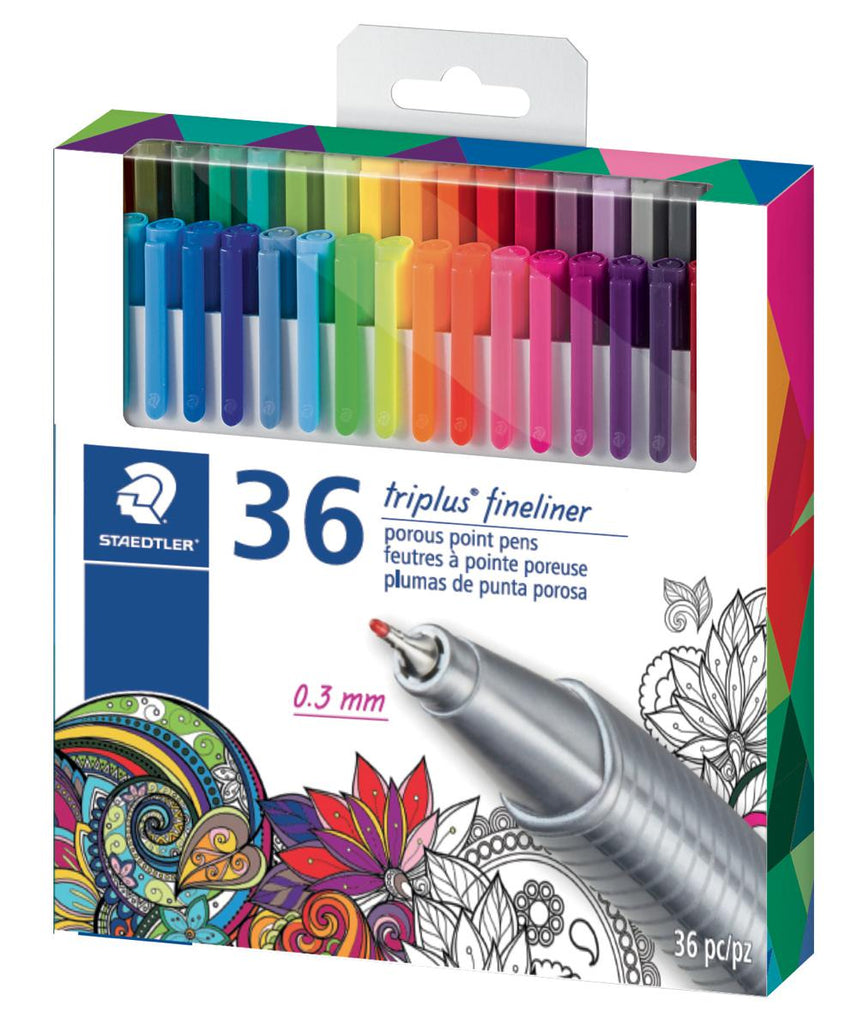 Marqueur Triplus Fineliner couleur brillante asst @36