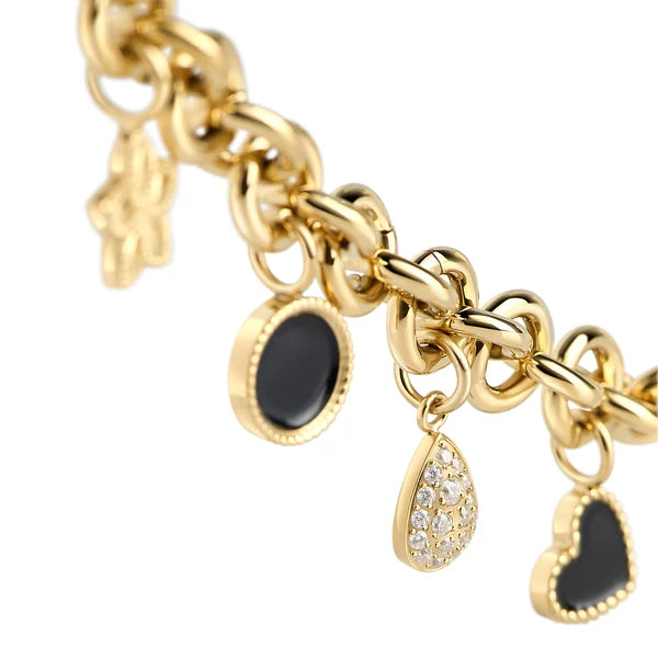 MIA BIJOUX - BRACELET "MELINA" - BRELOQUE OR