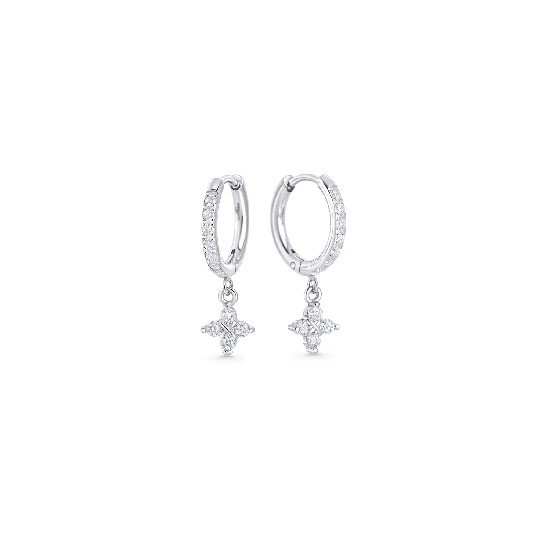 MIA BIJOUX - PAIRE BOUCLE D'OREILLE "BRIGET HUGGIE& PIERRE" - ARGENT