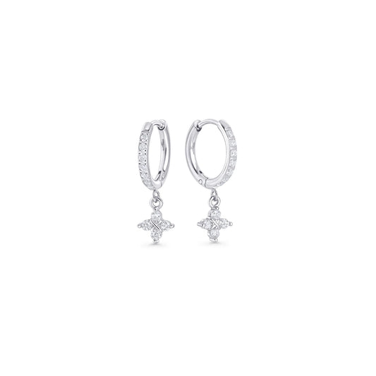 MIA BIJOUX - PAIRE BOUCLE D'OREILLE "BRIGET HUGGIE& PIERRE" - ARGENT