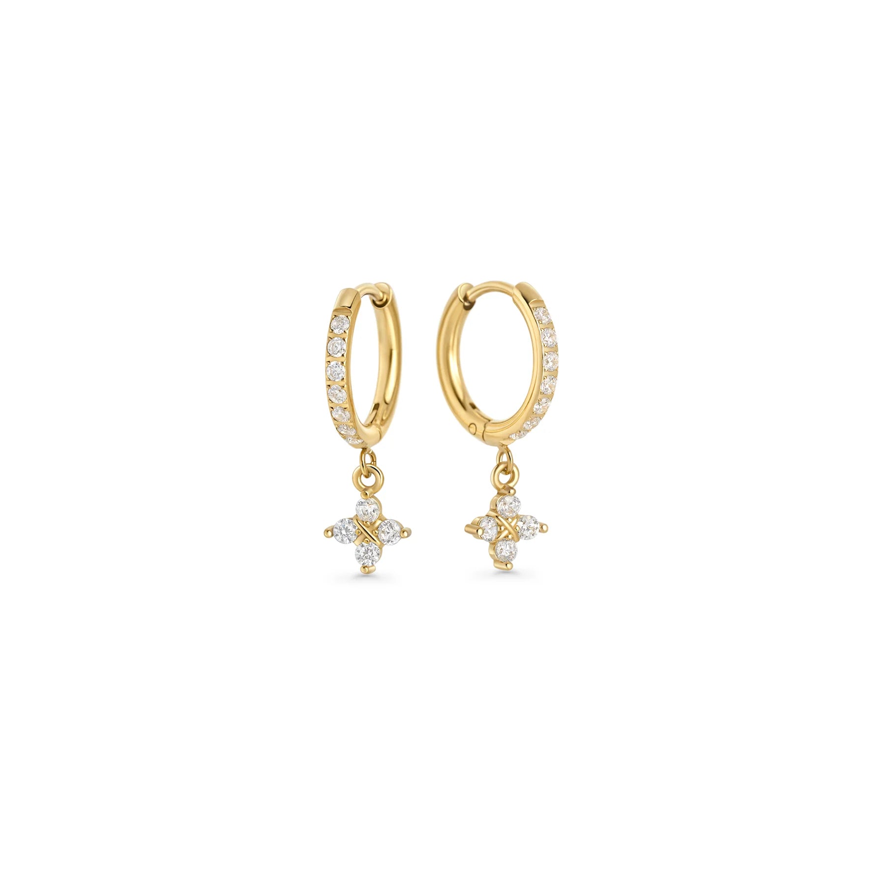 MIA BIJOUX - PAIRE BOUCLE D'OREILLE "BRIGET HUGGIE& PIERRE" - OR
