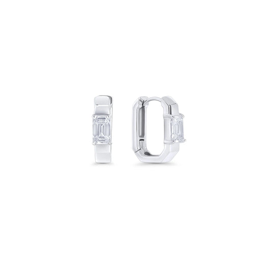 MIA BIJOUX - PAIRE BOUCLE D'OREILLE "SCALA HUGGIE" - ARGENT