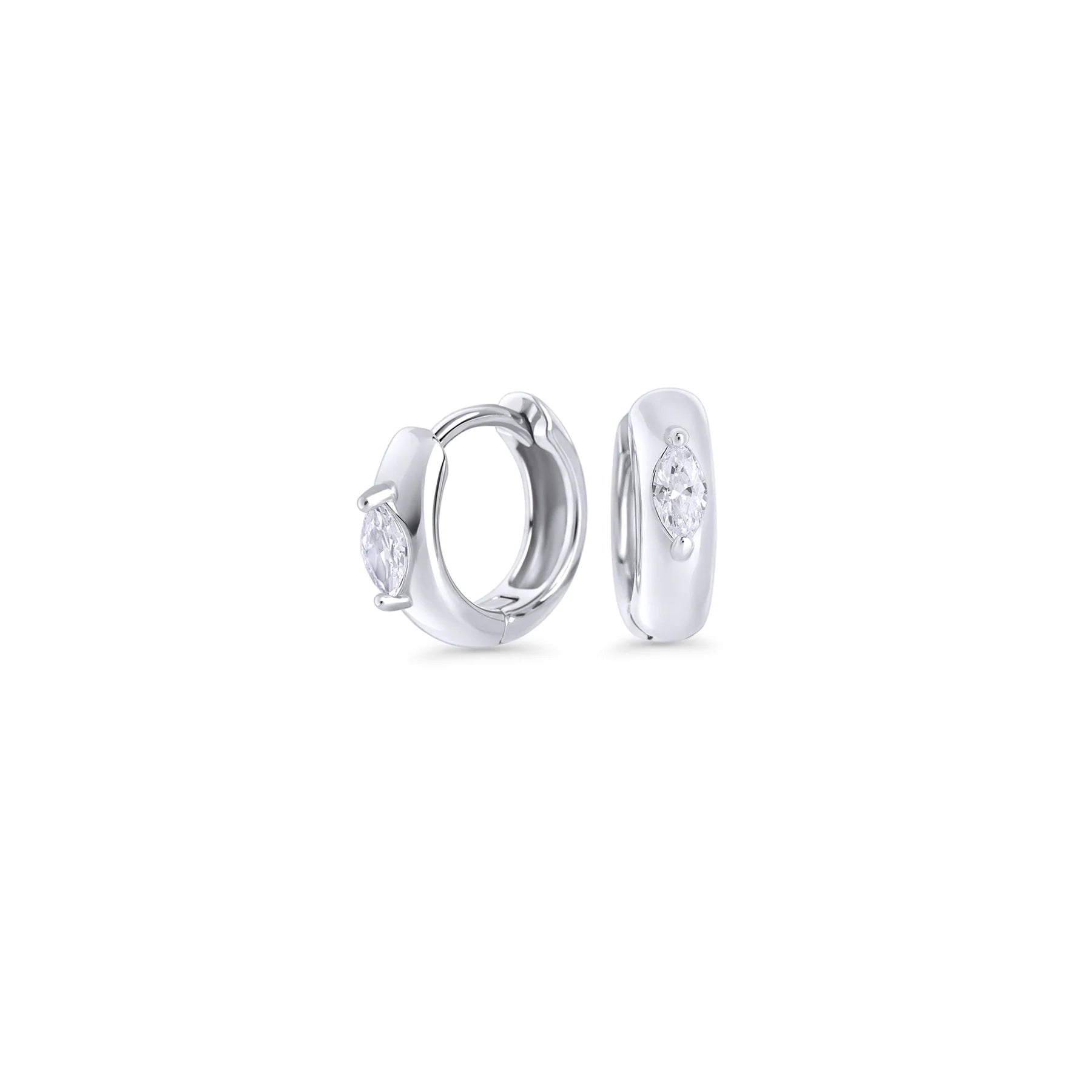 MIA BIJOUX - PAIRE BOUCLE D'OREILLE "ARCHIE HUGGIE" - ARGENT