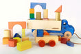 Charger l'image dans la visionneuse de la galerie, Camion avec Jeu de Blocs en bois 29pcs - bleu
