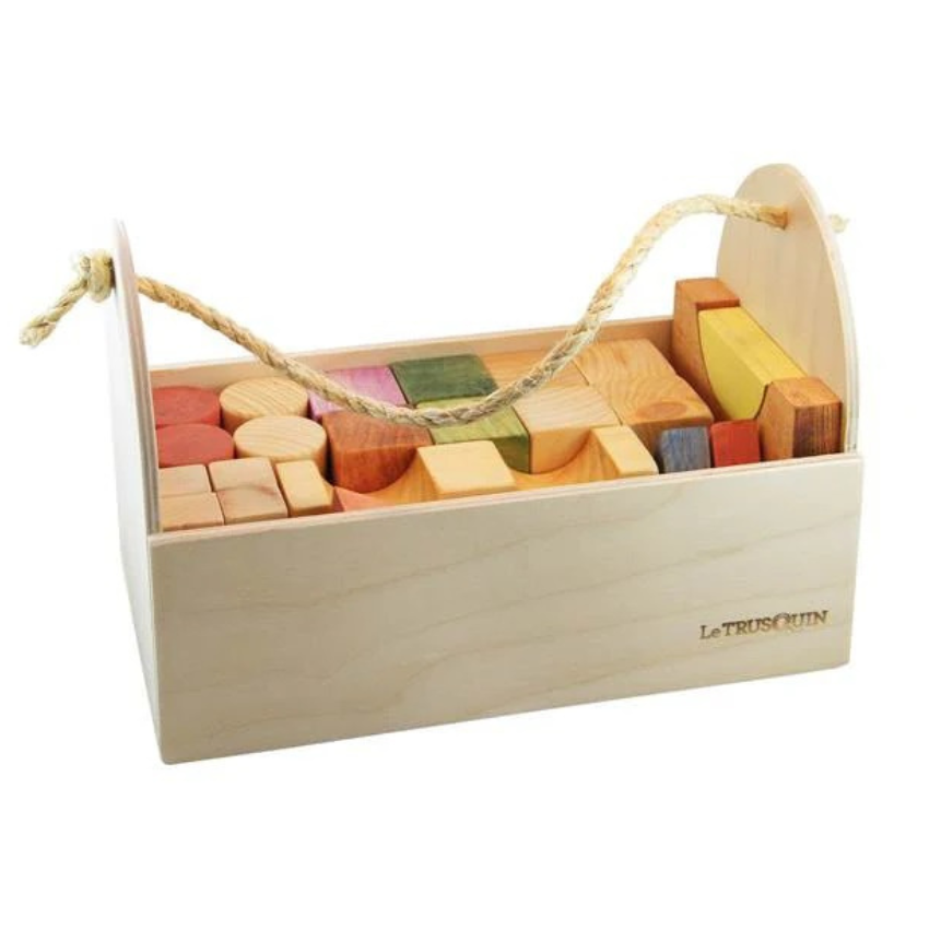 Coffret jeu de blocs en bois différentes forme 29 pièces