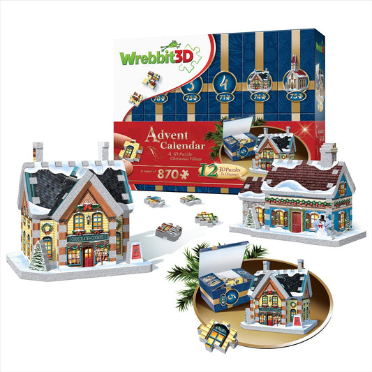 WREBBIT - CALENDRIER DE L'AVENT UN VILLAGE DE NOËL 3D 870MCX