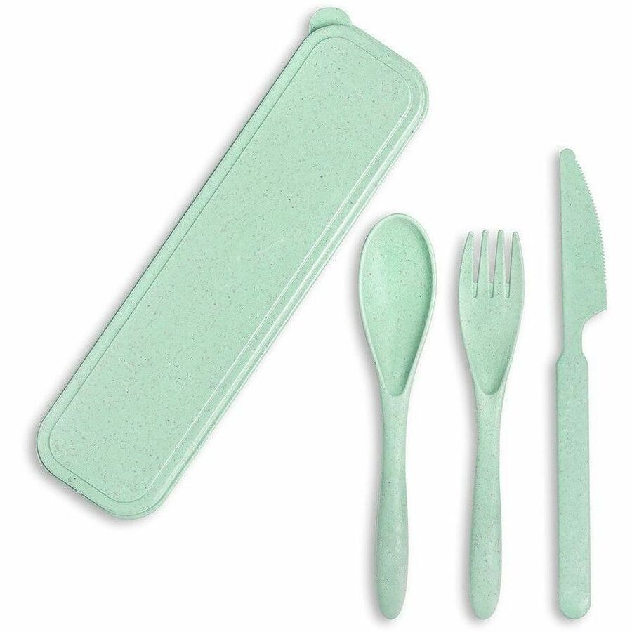 SCOLAIRE SAC & ACCESOIRE - ENS 3 USTENSILES VERT BIODEGRADABLE