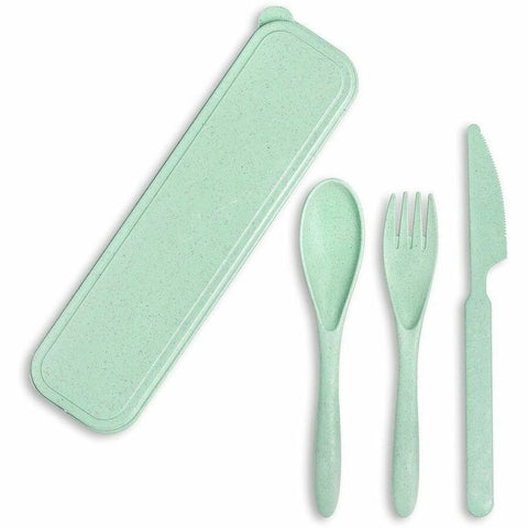 SCOLAIRE SAC & ACCESOIRE - ENS 3 USTENSILES VERT BIODEGRADABLE