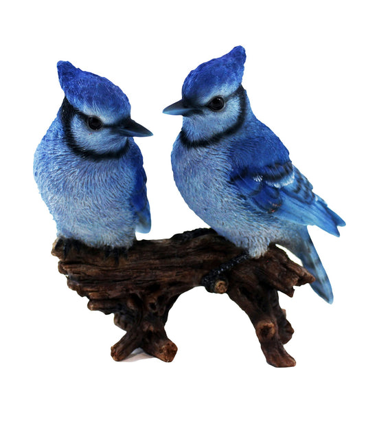 DECORATION COUPLE GEAI BLEU SUR BRANCHE 5.75"
