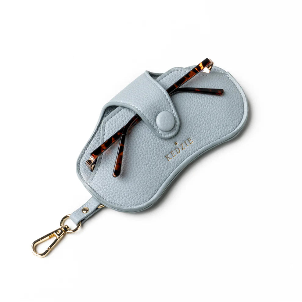 ETUI LUNETTE ATTACHE PIVOTANTE BLEU CIEL