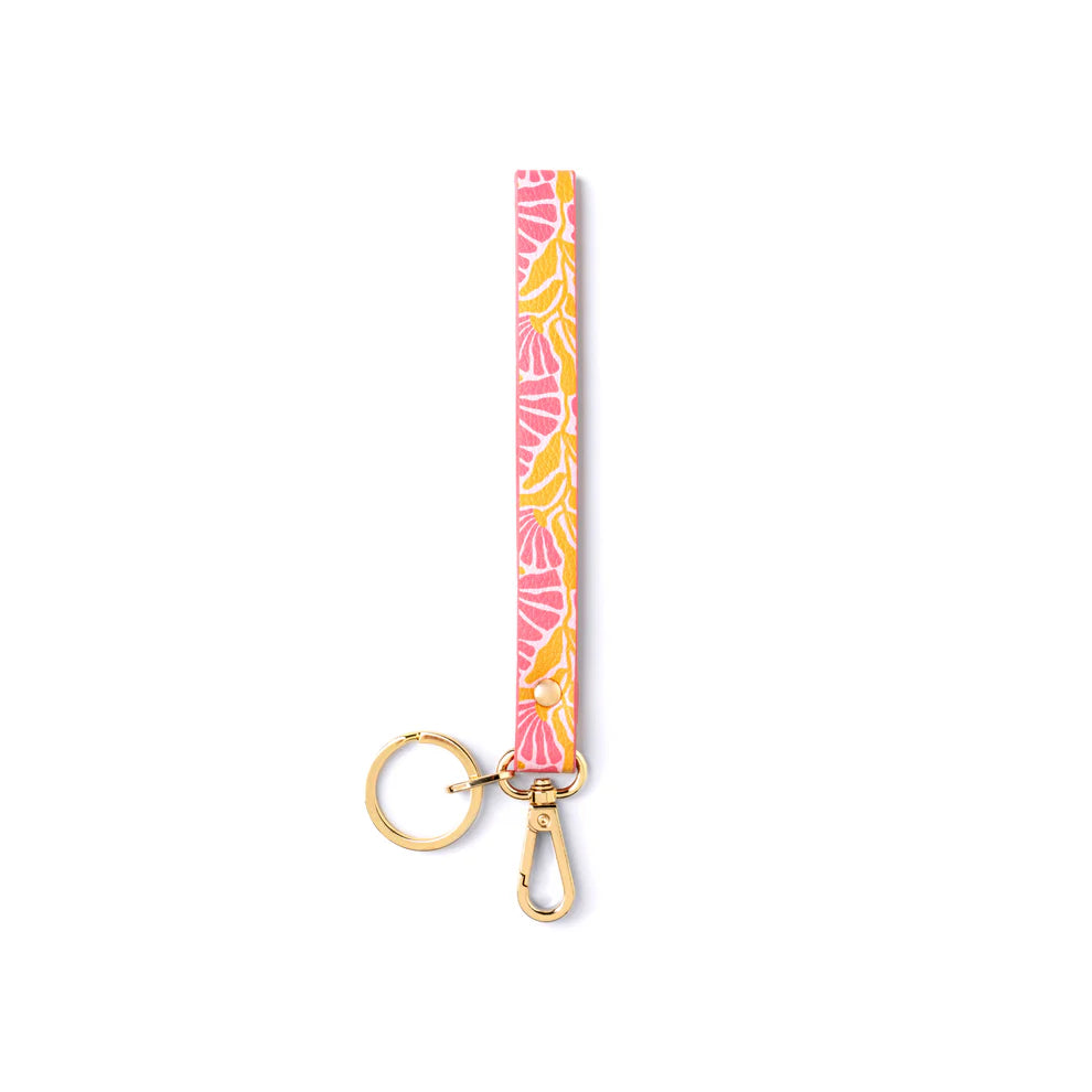 Porte-clés/bracelet cuir végétalien KEDZIE rose & or