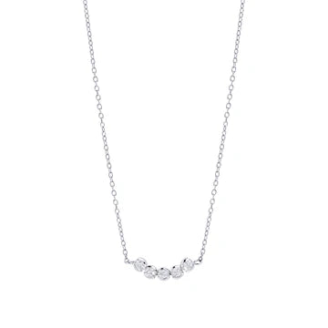MIA - CHAINE 19" PENDENTIF "DAHLIA" ARGENT