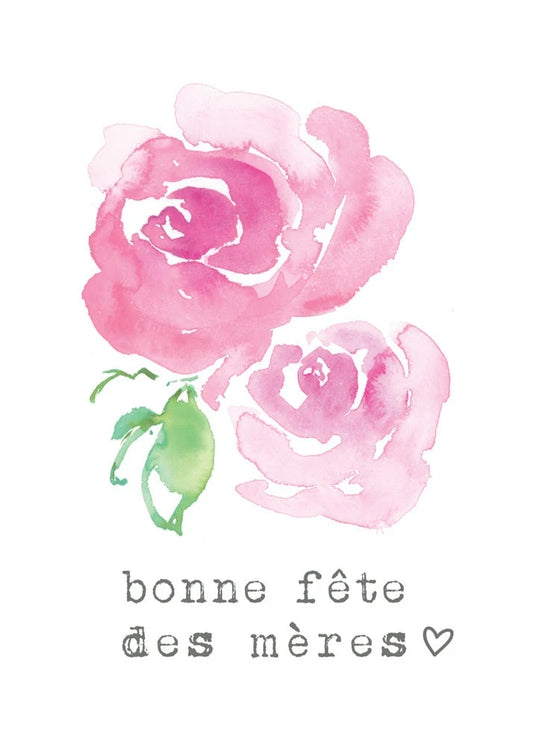 CARTE SOUHAIT - ROSE BONNE FETE DES MERE