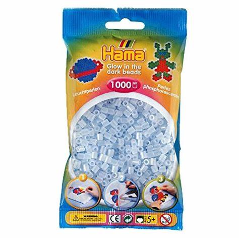 HAMA- SAC 1000 PERLES PHOSPHORESCENT  BLEU