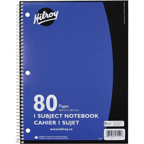 SCOLAIRE PAPETERIE - CAHIER SPIRALE 1 SUJET 80P