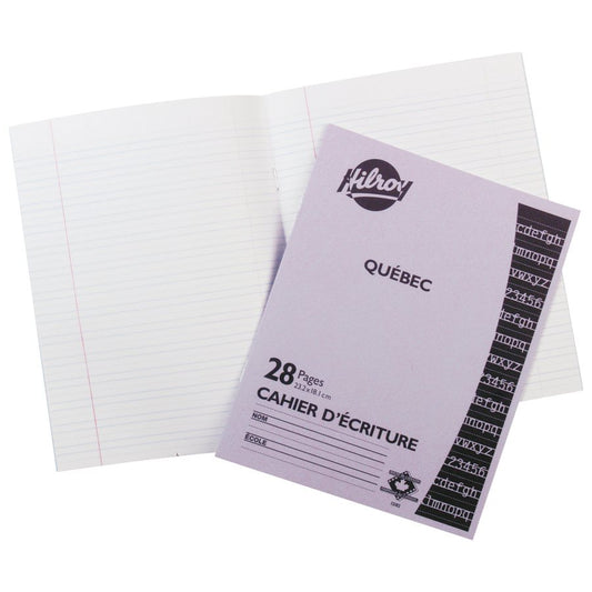 SCOLAIRE PAPETERIE - CAHIER D'ÉCRITURE "QUEBEC" INTERLIGNÉ/POINTILLÉ ASSORTIS