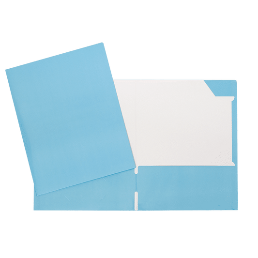 SCOLAIRE PAPETERIE - COUVERTURE LAMINÉ 2 POCHETTES BLEU PALE