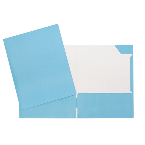 SCOLAIRE PAPETERIE - COUVERTURE LAMINÉ 2 POCHETTES BLEU PALE