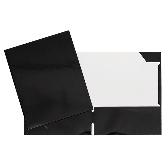 SCOLAIRE PAPETERIE - COUVERTURE LAMINÉ 2 POCHETTES NOIR