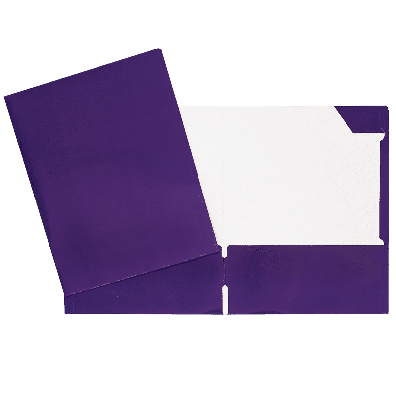 SCOLAIRE PAPETERIE - COUVERTURE LAMINÉ 2 POCHETTES MAUVE