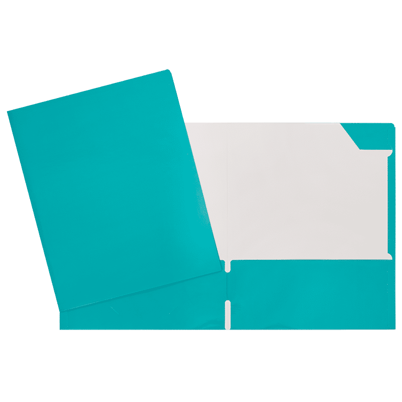 SCOLAIRE PAPETERIE - COUVERTURE LAMINÉ 2 POCHETTES TURQUOISE
