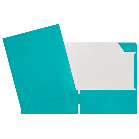 SCOLAIRE PAPETERIE - COUVERTURE LAMINÉ 2 POCHETTES TURQUOISE