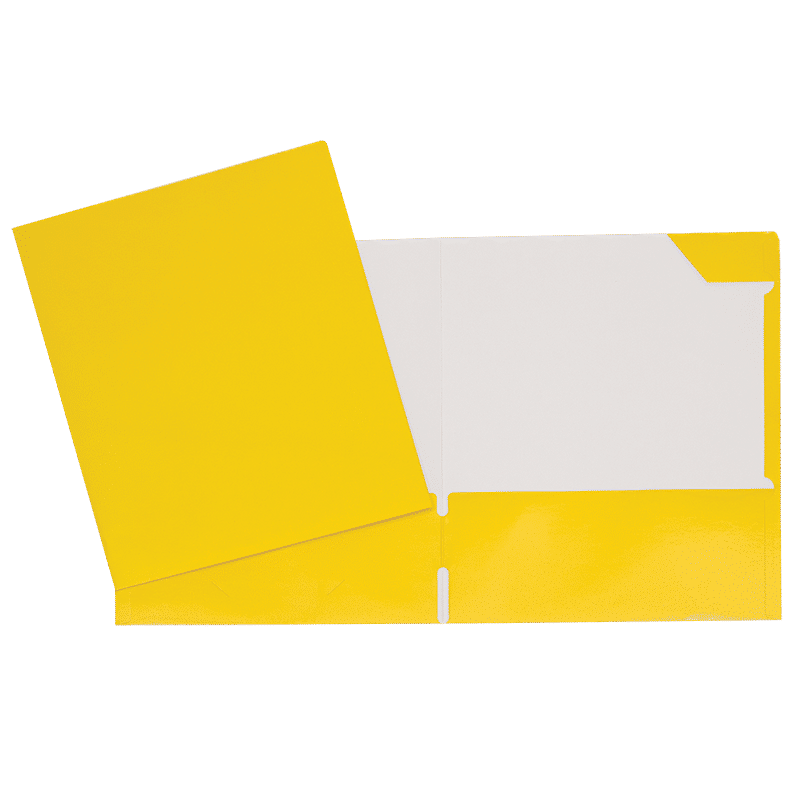 SCOLAIRE PAPETERIE - COUVERTURE LAMINÉ 2 POCHETTES JAUNE