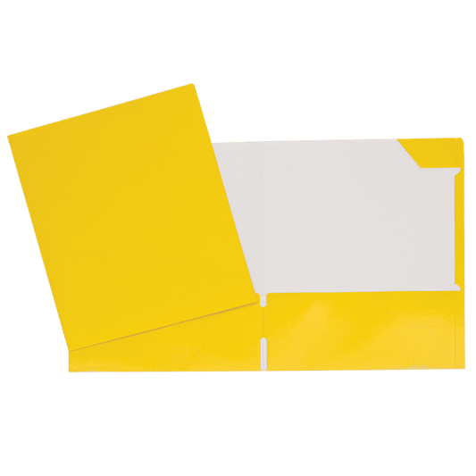 SCOLAIRE PAPETERIE - COUVERTURE LAMINÉ 2 POCHETTES JAUNE