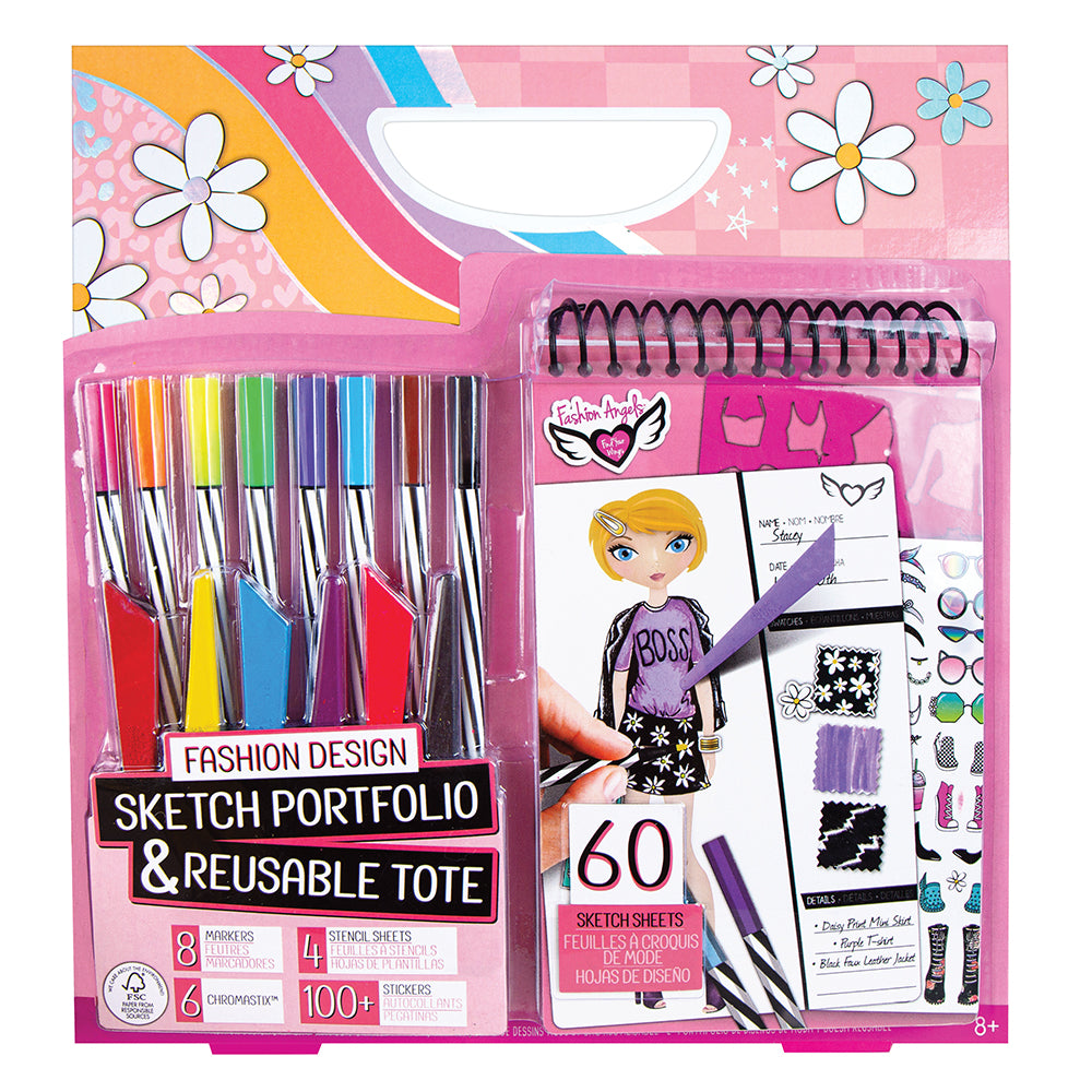 FASHION ANGELS- FEUILLES CROQUIS MODE & ETUI