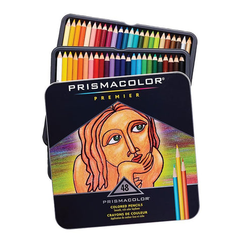 CRAYON COULEUR PRISMACOLOR BOITE METAL @48