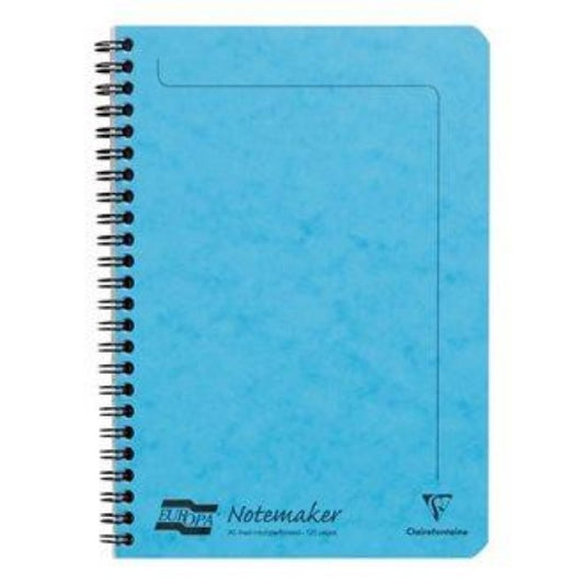 CLAIREFONTAINE - CAHIER SPIRAL " EUROPA NOTEMAKER" 120P TURQUOISE