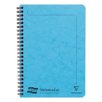 CLAIREFONTAINE - CAHIER SPIRAL " EUROPA NOTEMAKER" 120P  8 X 11"TURQUOISE