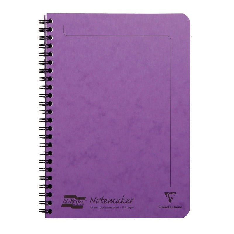 CLAIREFONTAINE - CAHIER SPIRAL  EUROPA NOTEMAKER 120P LILAS