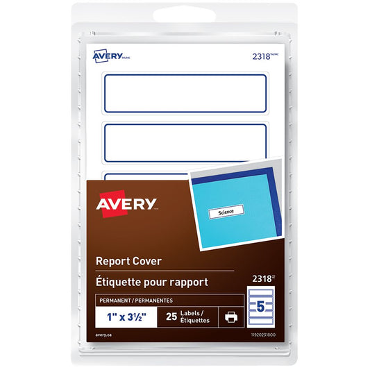SCOLAIRE PAPETERIE - ETIQUETTES AUTOADHÉSIVES BORD BLEU 3½ X 1" @25