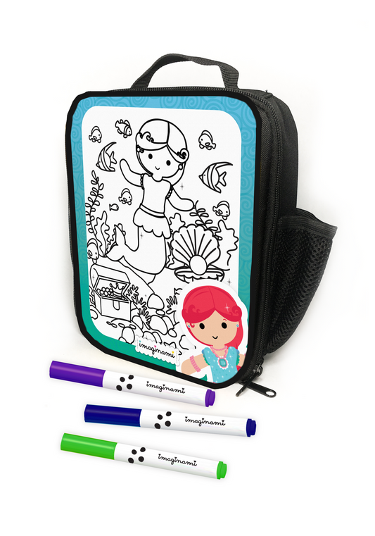 IMAGINAMI - BOITE A LUNCH A COLORIER - MONDE MARIN CORALIA