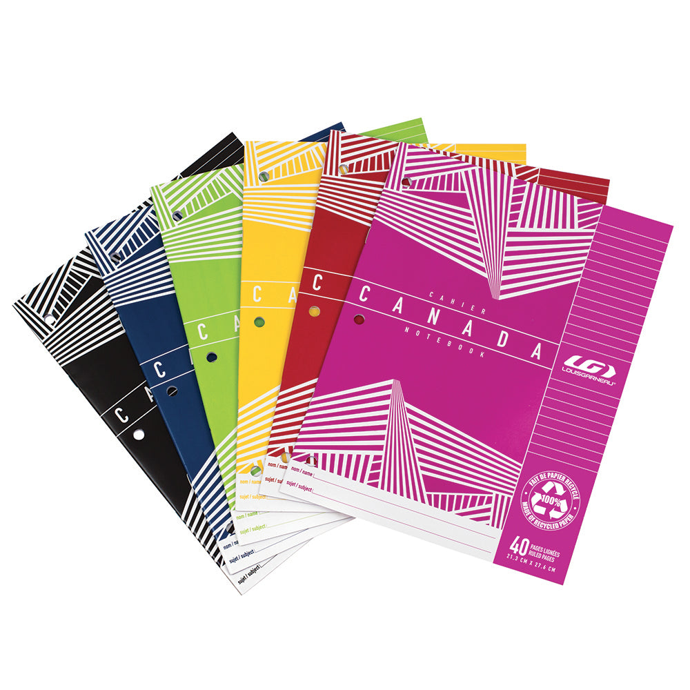 SCOLAIRE PAPETERIE - CAHIER EXERCICES "CANADA" LG 40P