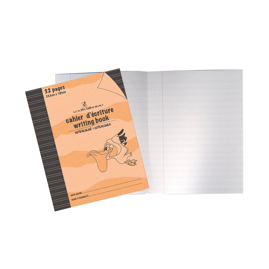 SCOLAIRE PAPETERIE - CAHIER D'ÉCRITURE "LG" INTERLIGNÉ ORANGE